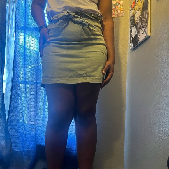 blue pepper cute green khaki skirt - Picture 4 of 5